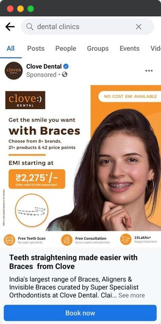 dental clinic social media ad