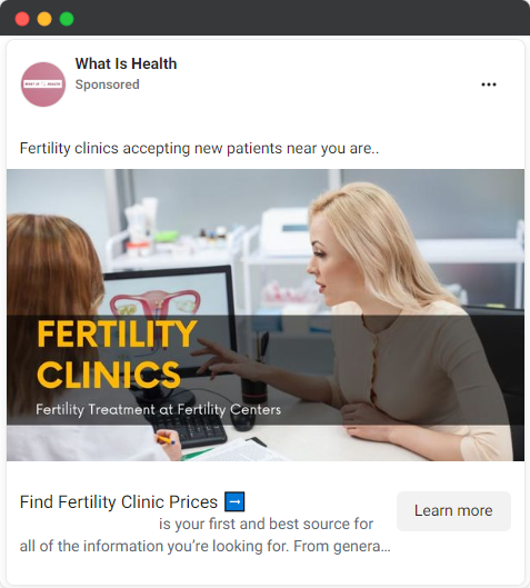 fertility clinic social media ad