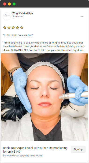 med spa - social media ad example