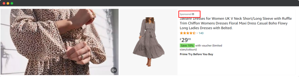 amazon ads - fashion ads example
