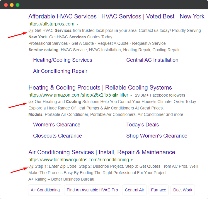 bing - hvac ads example 2