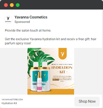 cosmetics meta ads example
