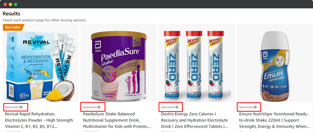 food and beverage amazon ads example