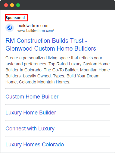 google ads - contractors ads example
