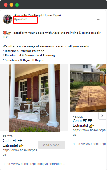 meta ads - contractors ads example