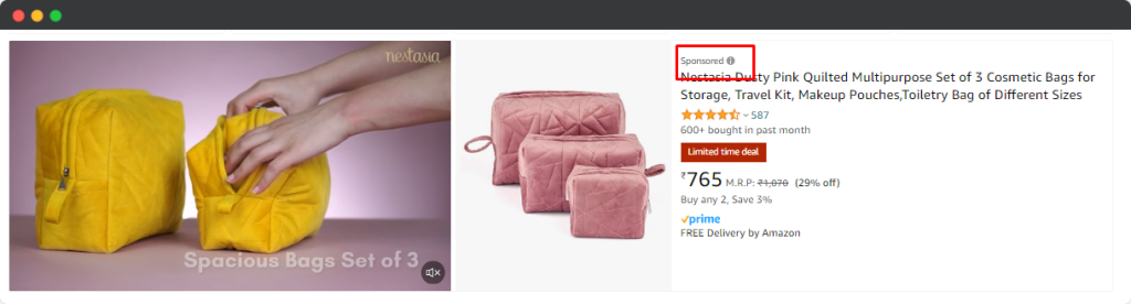 cosmetics amazon ads example