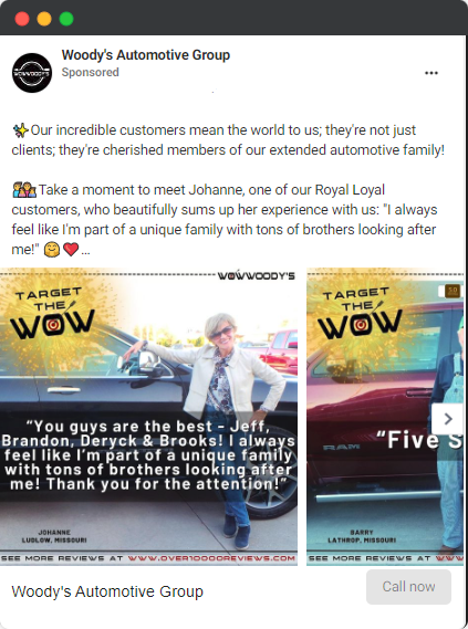 automotive meta ads example
