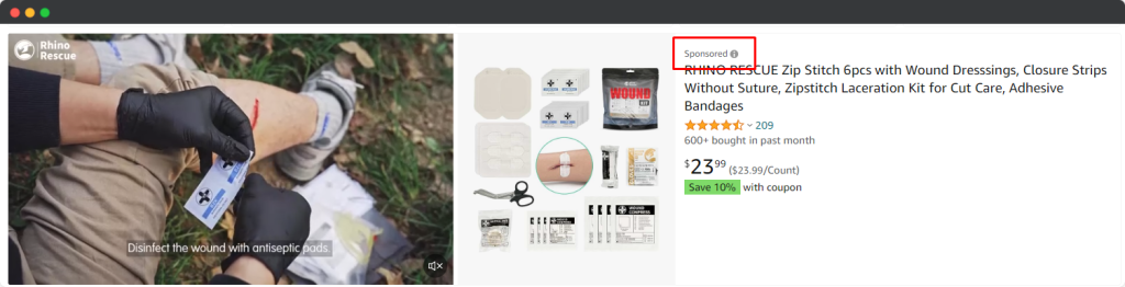 amazon ads - medical supply ad example
