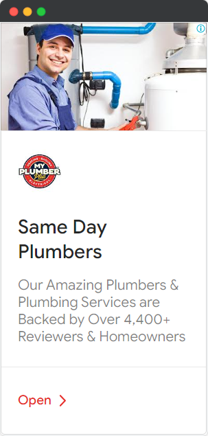 google ads - plumber ad example