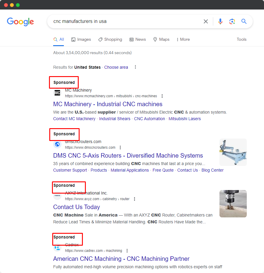 google - manufacturing ads example