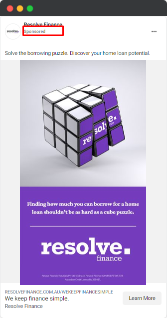 meta ads - finance ads example