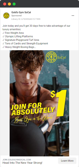 meta - gym ads example