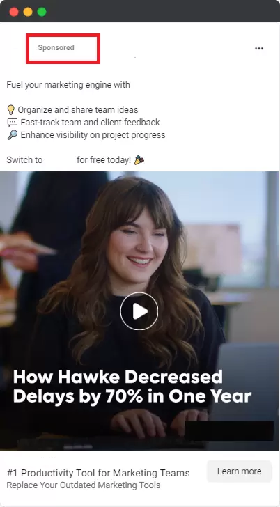 meta - saas ads example
